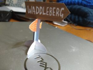 A signpost showing Waddleberg