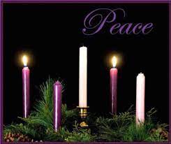 Advent wreath with two candles lit