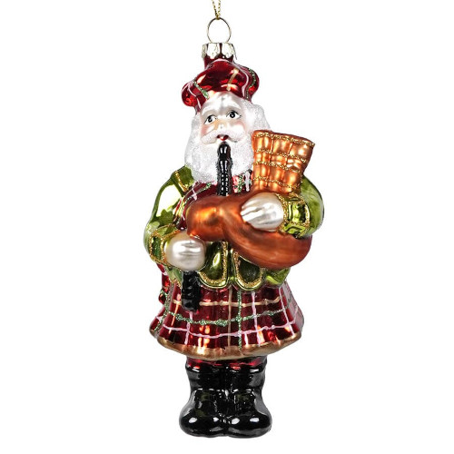 Santa with bagpipes Christmas tree ornament